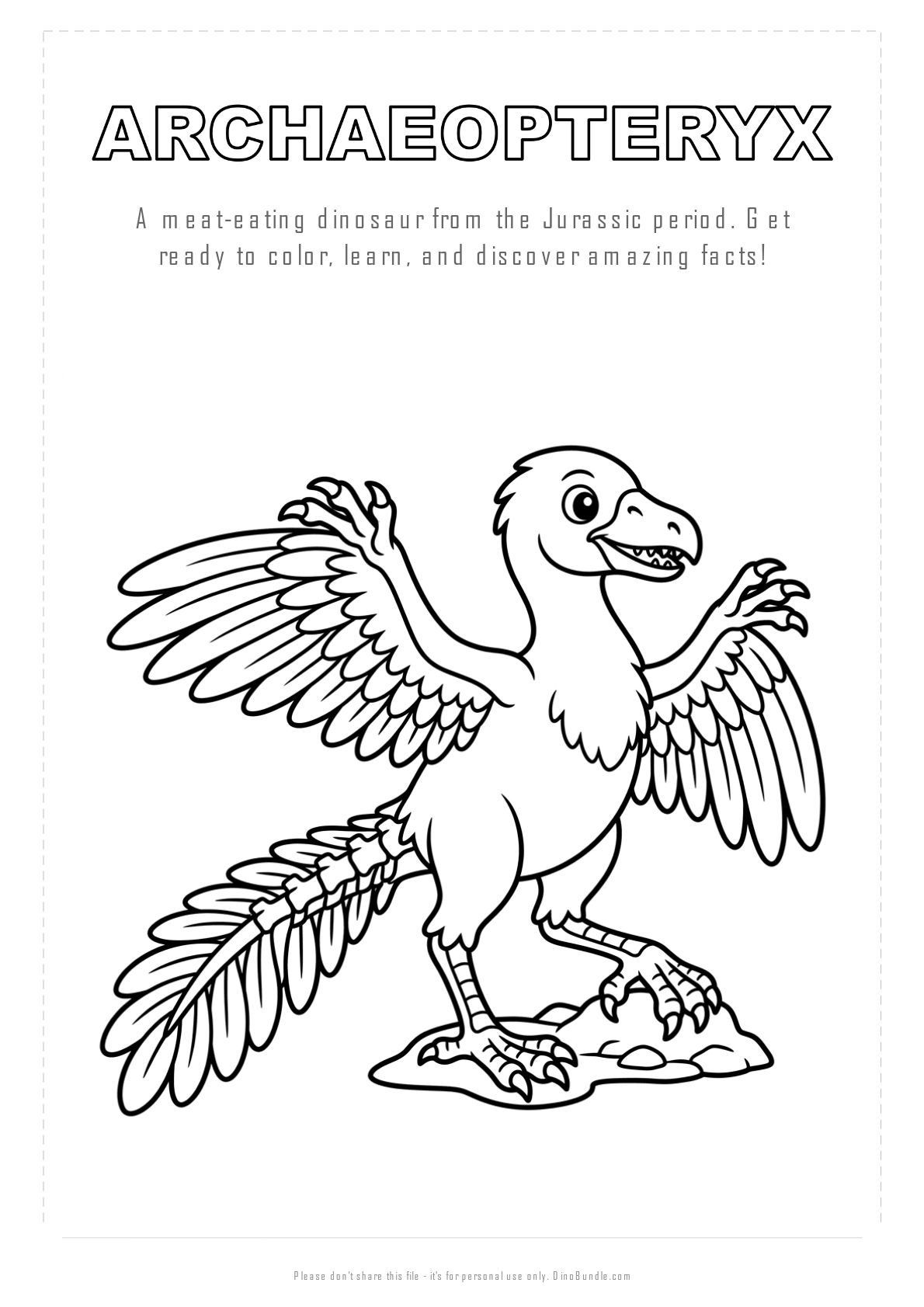 Archaeopteryx Printable Activity Bundle for Kids | DinoBundle